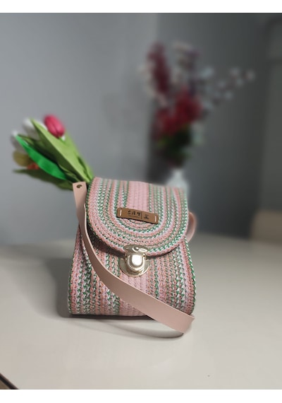 Gündelik Kadın Çantası, Kırçıllı Pembe, Omuz Çantası Pembe Kırçıllı