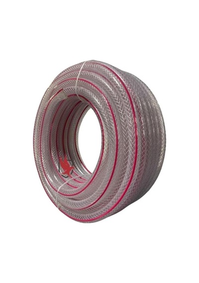 Tr Boryap Şeffaf Silikon Bahçe Sulama Hortumu, 25 Metre, 1/2 İnç Örgülü