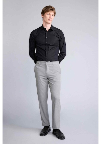 Defacto Tailored Fit Düz Paça Pantolon B8577ax26spgr377 Gri-gr377