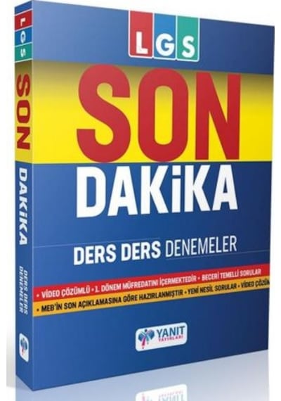Yanıt Yayınları 8. Sınıf LGS 1. Dönem Son Dakika Ders Ders