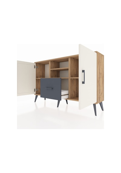 Arges Konsol 4 Raflı Tek Çekmeceli 2 Kapaklı 132x30x83 Çam-aytaşı/antrasit Aytaşı/antrasit Arges Konsol 4 Raflı Tek Çekmeceli 2 Kapaklı 132x30x83 Çam-aytaşı/antrasit Aytaşı/antrasit