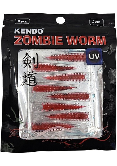 Kendo Zombie Worm Lrf Silikonu 4cm 8 Adet Orange Pink