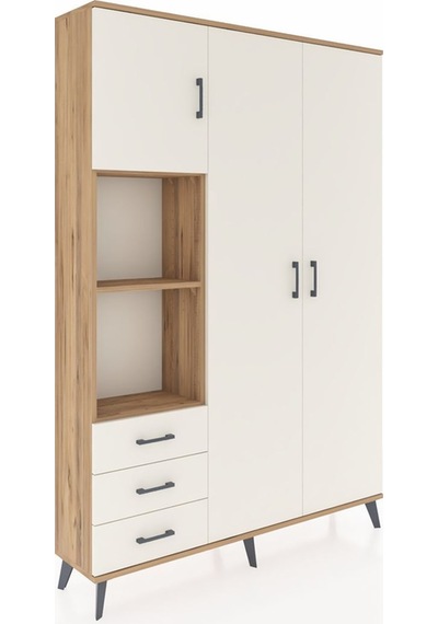 Arges Dolap 6 Raflı 3 Çekmeceli Tek Askılı 132x30x195 Çam-aytaşı/aytaşı Aytası/aytası Arges Dolap 6 Raflı 3 Çekmeceli Tek Askılı 132x30x195 Çam-aytaşı/aytaşı Aytası/aytası