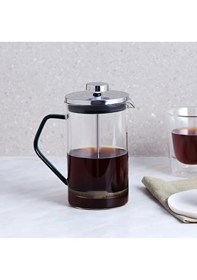 Borosilikat Cam French Press - Cool Green Renk, 600 Ml Açık Mavi