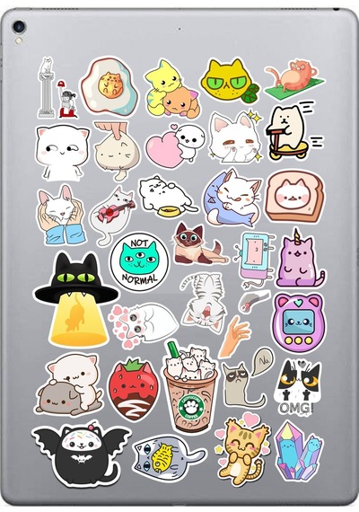 Komik Cats Seri 5 Sticker Seti Laptop Ajanda Notebook Tablet Telefon Defter Etiket Bullet Journal Diğer