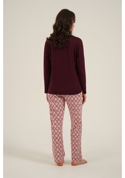 Arnetta Kadın Live Love Sparkle Mor Uzun Kol Pijama Takım Ar3760-s-v1 Ar3760-s-v1