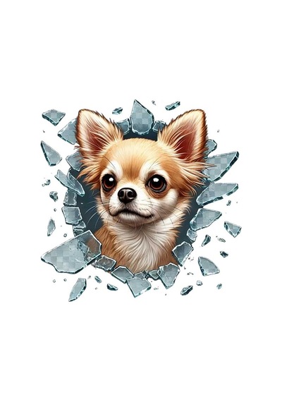 Fulcar Chiuahua Araç Stickerı Çok Renkli