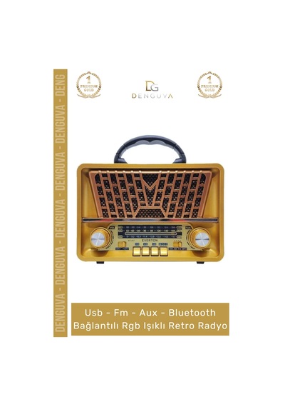 Radyo Nostaljik Bluetooth Radyo Ahşap Usb Aux Girişli Şarjlı Retro Mp3 Player Müzik Kutusu