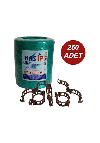HAS SERA İPİ VE BİTKİ KLİPSİ FİDE BAĞLAMA İPİ 250 ADET HER BİTKİY