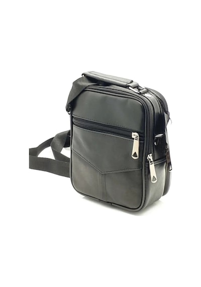 Newish Polo Erkek Siyah Hakiki Deri Çelik Kasalı Omuz Ve El Çantası 15x19cm New274 Siyah