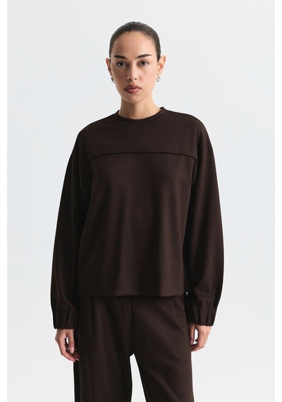 Antioch Bisiklet Yaka Sweatshirt Ve Jogger Pantolon Takım Kahve
