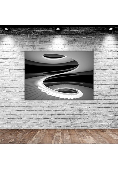 Bk Home Üç Boyutlu Spiral Merdiven Tasarımlı Kanvas Tablo 70x100cm-1