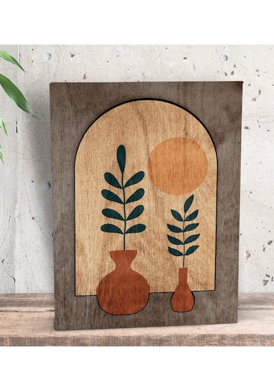 Bk Gift Botanical Art Tasarımlı Dekoratif Mini Kanvas Tablo 15x20