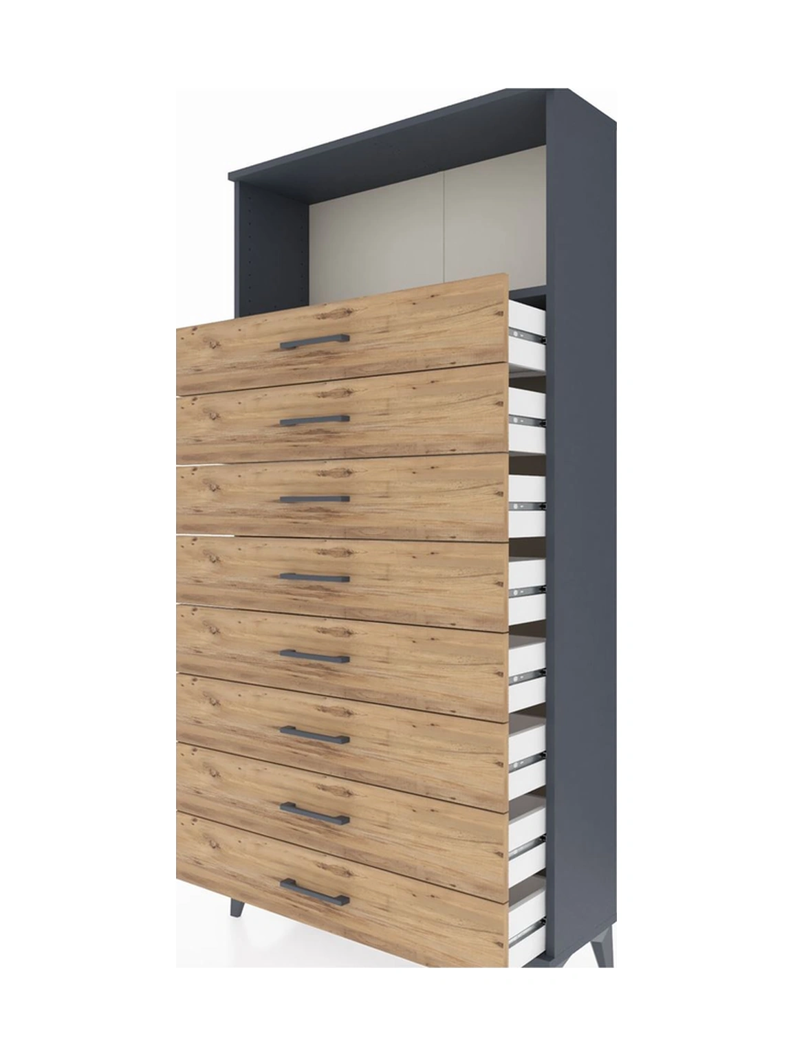 Arges Dolap Tek Raflı 8 Çekmeceli 88x30x182 Antrasit-çam Antrasit Arges Dolap Tek Raflı 8 Çekmeceli 88x30x182 Antrasit-çam Antrasit