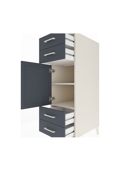 Kronos Dolap 2 Raflı 4 Çekmeceli Tek Kapaklı 44x59x134 Aytaşı-antrasit Aytası