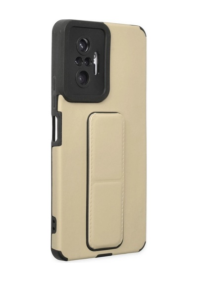 Xiaomi Redmi Note 10 Pro Kılıf Mega Standlı Silikon - Gold -