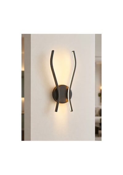 World Cup 3 Renk Ledli Modern Siyah Aplik - 40 Cm Dekoratif Duvar Aydınlatması