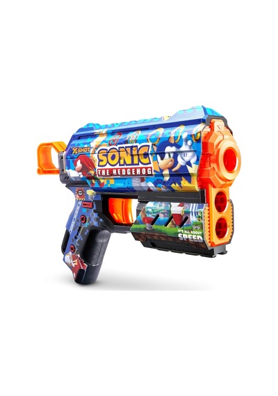 X-shot Skins Flux Sonic The Hedgehog 8 Mermili Sünger Dart Atan Silah 21 Cm Sonic Team