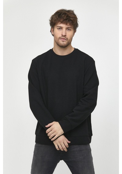 Süperlife Erkek Bisiklet Yaka Regular Fit İnce Sweatshirt Spr 20k30 Altın - Siyah