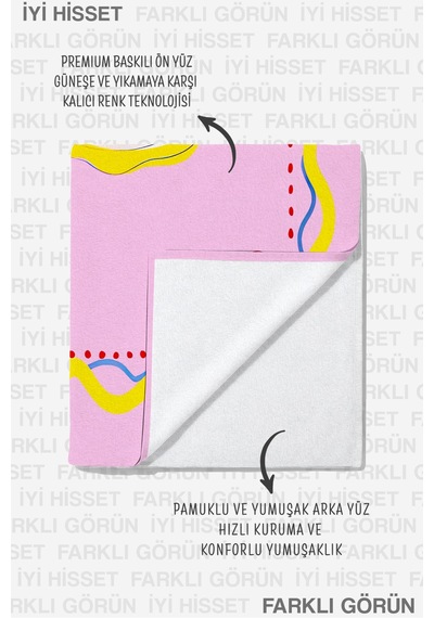 Istakoz Temalı Pembe Plaj Havlusu - Akdeniz Esintili Sarı Detaylı Hızlı Kuruyan Mikrofiber Havlu Yumuşak Zambak