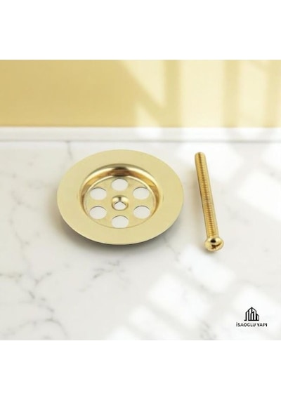 İsaoğlu Yapı Gold Lavabo Gideri Altın Sifon Süzgeç Gold Vida Dahil Gold Altın