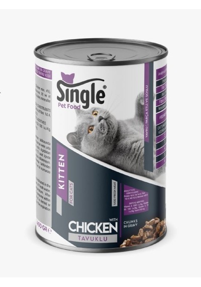 Single Tavuk Etli Konserve Yavru Kedi Maması 400 G
