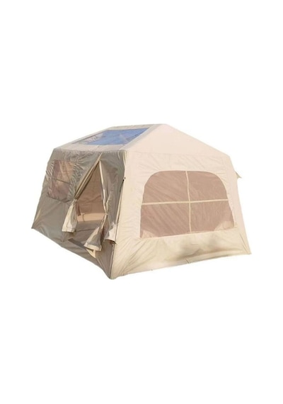 6 Kişilik Tenteli 4 Mevsim Su Geçirmez Şişme Kamp Çadırı 260x220x190 Cm Çok Renkli