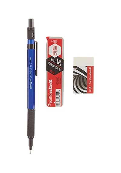 0.5 Mm Mavi Silgili Versatil Kalem 3'lü Set
