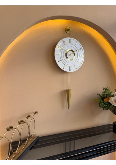 Metaquartz Aksesuar Gold - Galileo - Elegant Series Ledli Duvar Saati Gold