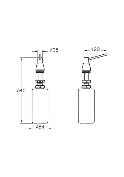 Arkitekta A44047 Sıvı Sabunluk, Krom Siyah