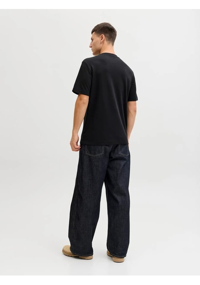 Jack & Jones Jack&jones Jcofusion Chest Brand Tee Ss Erkek T-shirt 12289936 Siyah
