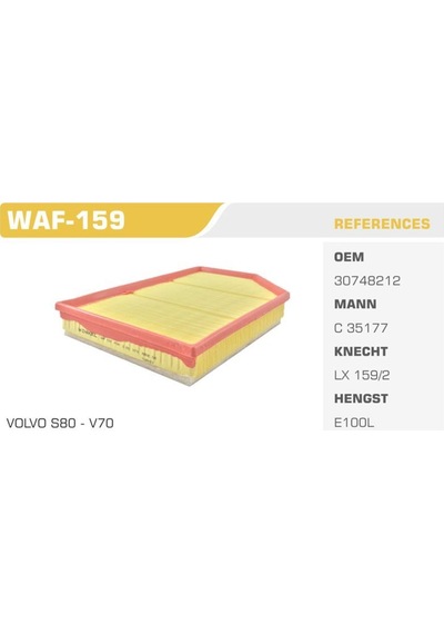 WINKEL WAF-159 WINKEL HAVA FİLTRESİ S60 II 10- S80 II 10- V60 V70