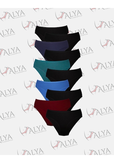 Alya Underwear Kadın Pamuklu Hipster - Slip Külot 5 Farklı Renk 1 Pakette Multicolor-x20