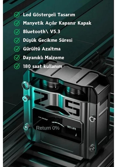 Ledarmy M25 Kablosuz Kulakiçi 5.3 Bluetooth Oyuncu Kulaklık