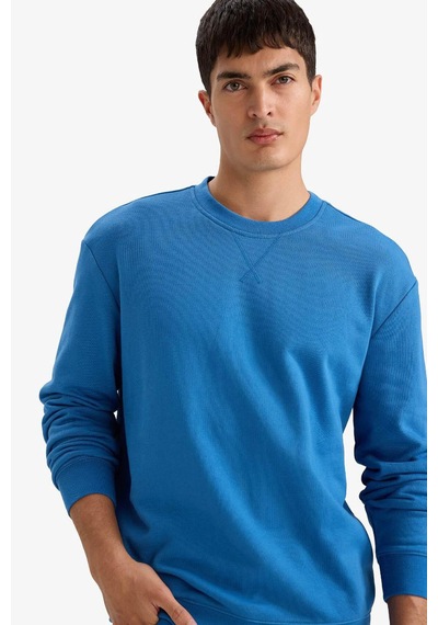 Defacto %100 Pamuk Basic Sweatshirt E8339ax26spbe410 Mavi-be410