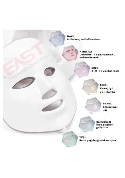 East Medikal Hydrafacial 8 in 1 Led Maskeli + Yüksek Frekans Cilt Bakım Cihazı