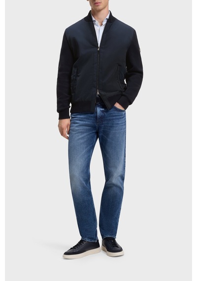 Boss Regular Fit Kolej Yaka Fermuarlı Hırka Erkek Hırka 50565508 404 Lacivert