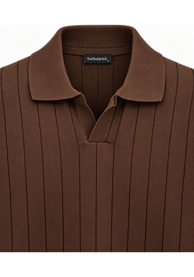 Classics Men Turbulance Slim Fit Erkek Polo Yaka Triko Kazak 7786 Kahverengi