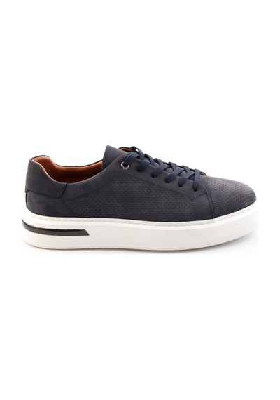 Lacivert Hakiki Deri Erkek Sneaker E01396200701 Lacivert
