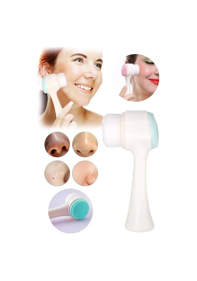 3lü Set Yüz Temizleme Fırçası Cilt Bakım Arındırıcı Lifli Peeling Kahveli Sabun Ruşur Taşı