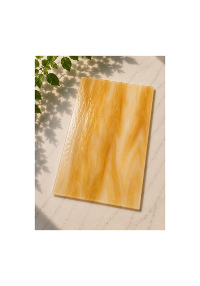 Dekoratif Vitray Cam Opal Kehribar Damarlı 21x29,7 Cm
