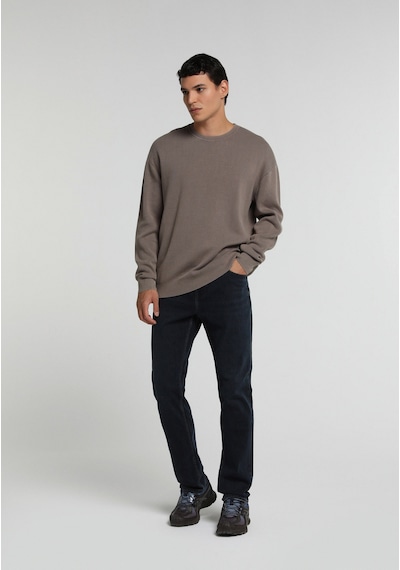 Colin's Colins Relaxed Fit Yuvarlak Yaka Düz Erkek Kahverengi Kazak Cl1082155 Q1.v2 Tpe Gri