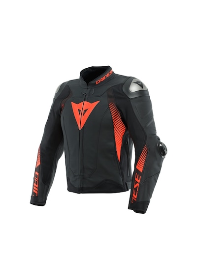Dainese Super Speed 4 Black Matt Fluo Red Deri Ceket