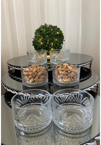 Atabey Home Collection 6 Adet Tımeless Model Star Kase & Çerezlik Gold Detaylı