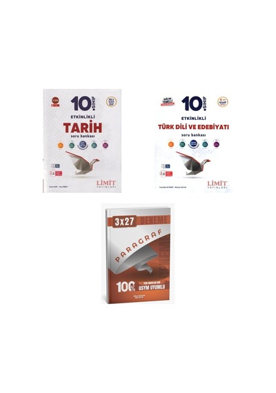 2027 Limit 10. Sınıf Etkinlikli Tarih + Edebiyat Türk Dili Ve Edebiyatı Maarif Soru + Ankapade 3'lü Set
