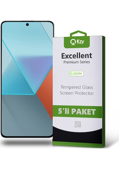 Xiaomi Redmi Note 13 Pro İle Uyumlu Temperli Ekran Koruyucu Kırılmaz Cam Ekonomik 5'li Paket