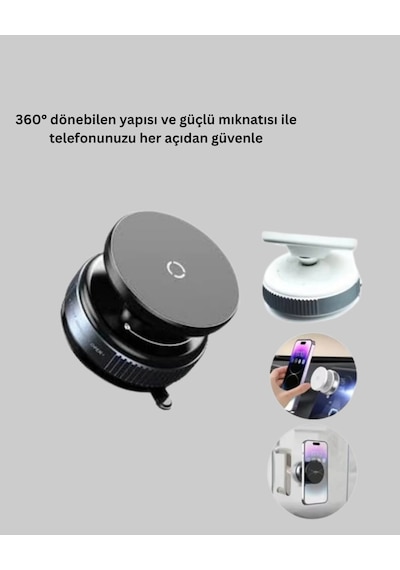 Evrensel Manyetik Araç Telefon Tutucu 360 Döner Başlık 1 Adet