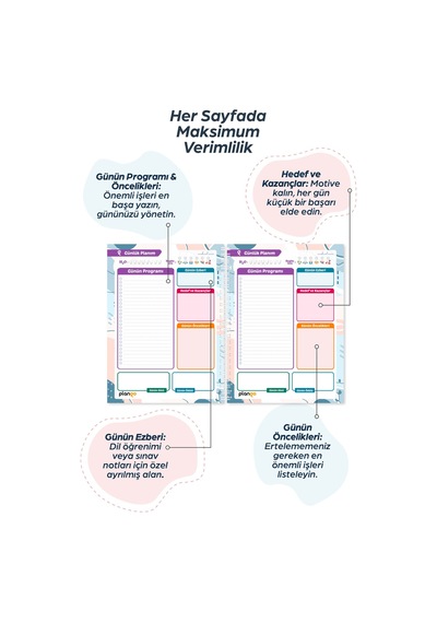 Yapraklar Spiralli Günlük Planlama Defteri - 100 Sayfa - 17x24 Planlayıcı Defter Beyaz - Bej