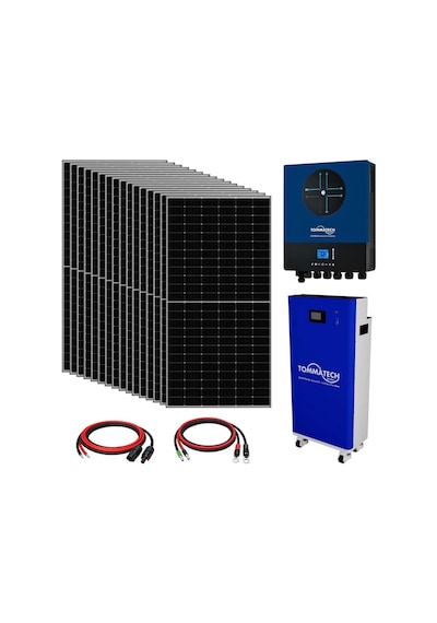 16x600w Topcon Güneş Paneli 11kva İnverter 51.2v 280ah Lityum Bataryalı Hazır Solar Enerji Paketi