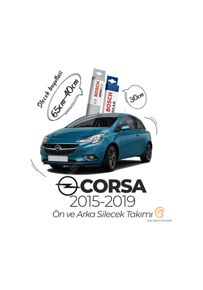Opel Corsa E Ön Arka Silecek Seti 2015-2019 Bosch Aeroeco Opel Corsa E Ön Arka Silecek Seti 2015-2019 Bosch Aeroeco